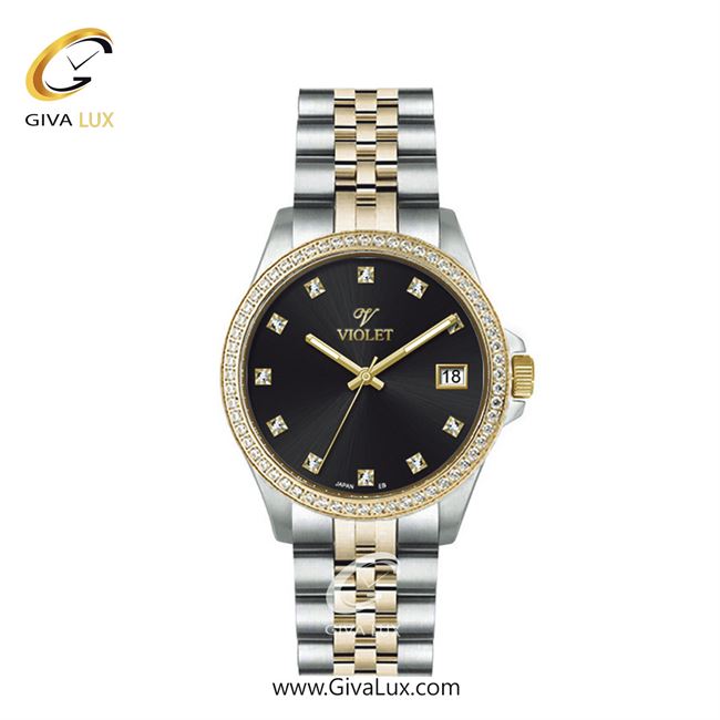 ساعت مچی اورجینال زنانه ویولت VIOLET نقره ای-طلایی | طلایی-نقره ای| مشکی| کد رفرنس 0641/2 سایز کوچک